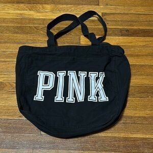 PINK Victoria's Secret Black Canvas Tote Bag